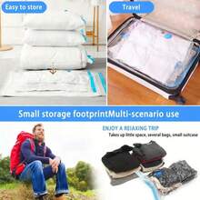 Bộ 10 túi đựng đồ nén chân không, túi trong suốt chất lượng cao đựng đồ dùng du lịch cần thiết, quần áo, chăn ga gối đệm, chăn, túi nén không dùng điện - Nhiều màu - Xem 5