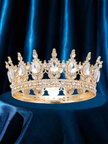1 pièce Élégante couronne baroque de reine, diadème de mariée, coiffe de fête, cadeau de vacances, couronne florale, accessoire de cheveux de princesse, accessoires de cheveux de mariage - Multicolore - Voir 10