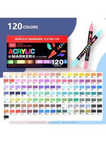 120/168 支，GUANGNA，2100 系列马克笔，DIY 手工绘画笔，适用于在陶瓷、金属、DIY 鞋子和服装、DIY 玻璃上绘画，专业艺术用途，用于学校用品，返校 - 彩色 - 查看 13