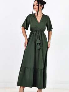 LONG SUMMER DRESS - 軍綠色 - 查看 1