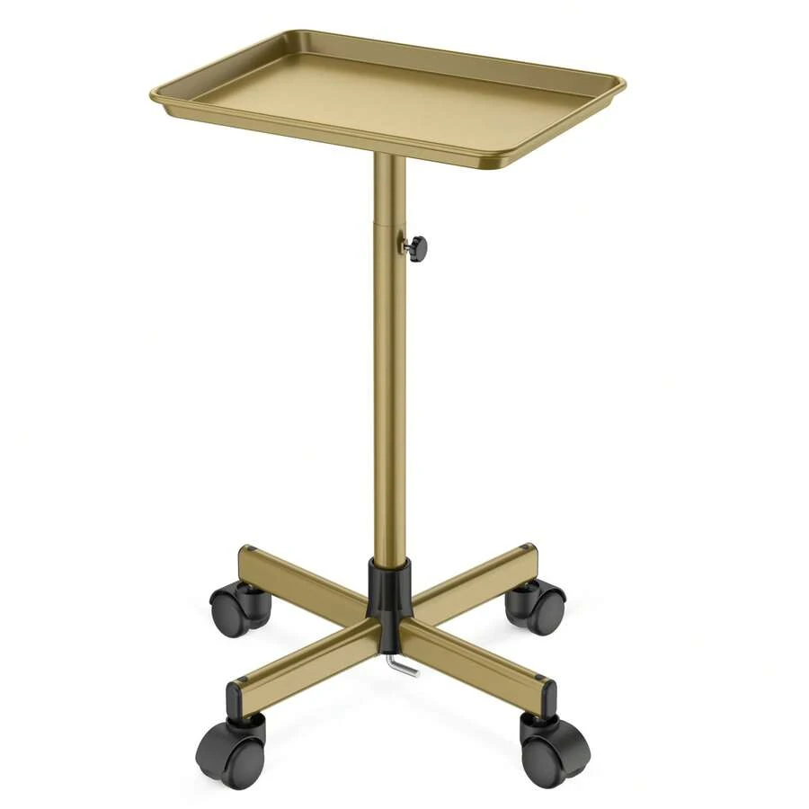 KINGSTEAM Carrito Auxiliar Organizador Almacenamiento Multiusos. Altura regulable, bandeja de aluminio resistente a la corrosión y la oxidación. Colores disponibles-rosa, dorado, púrpura, verde.