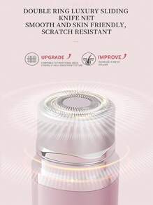 Facial Hair Remover For Women, As Seen On TV Painless Face Shaver, Electric Hair Removal Device, Bikini Legs Underarm Public Hairs Rechargeable Trimmer With Detachable Head Cordless Wet Dry Use, 300mAh