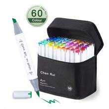 168/120/100/80/60/48 ألوان أقلام تحديد فنية ذات طرفين فرشاة وحافة دائمة مناسبة للفنانين والبالغين والرسوم المتحركة والتلوين والرسم التوضيحي وصنع البطاقات هدية عيد الميلاد والسنة الجديدة - قابلة لإعادة التعبئة، عودة إلى المدرسة