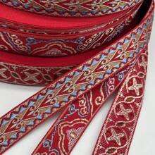 Aimall Boho Jacquard Ribbon Geometric Woven Trim Floral Embroidery Jacquard Trim For Sewing, Handmade Bag, Clothing Decoration