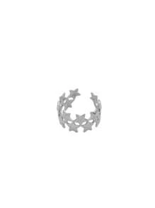 1 pezzo Anello aperto a stella a cinque punte minimalista alla moda, anello a doppia stella in stile vintage