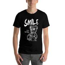 1PCS Smile Teddy Bear Pattern Short Sleeve,Casual Daily Wear, Street Fashion TShirt, Perfect Thanksgiving Gift,Christmas Gift, Ideal Birthday Choice, Hot Trending Now 147 - Black - View 6