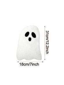 Cute Ghost Pillow Halloween Pillow 12.6" X 9.45" Cute Ghost Pillow White Decorative Ghost Pillow Plush Sofa Ghost Cushion For Sofa Bed, Sofa Party, Home Decor, Kids Gift