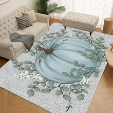 1/2 piezas Alfombras de piso de otoño y Acción de Gracias, elegante alfombra de cocina con estampado de calabaza azul y hoja verde, apropiada para uso interior/exterior, perfecta para actividades festivas, decoración de ambiente de Acción de Gracias, decoración de piso | Alfombras festivas de piso | Alfombras de piso duraderas - Multicolor - Ver 13