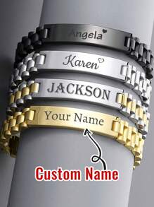 LICVIC Custom Name Men Bracelet,Personalized Stainless Steel Bracelets,Customized Couples Bracelets,Customizable Men Jewelry,Fathers Day Gifts,Birthday Gifts,Gold,Silver,Black,Valentine's Day Gifts,Wedding Gifts,Casual Customization,Daily Wear,Fashion,Bridesmaids,Best Man,Besties,Sisters,Proms,Parties