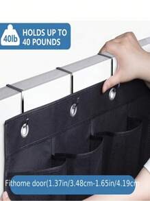 1pc Large Capacity Over The Door Hanging Shoe Storage Bag, Wardrobe Organizer Bag With Multi-Compartments For Socks And Household Items, Casual Style Non-Woven Fabric Hanging Storage Bag For Shoes