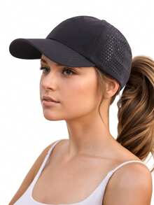 1pc Women's Spring & Summer Adjustable Ponytail Baseball Cap, Leopard Print & Butterfly Print Design Sun Protection Golf Sport Cap - Multicolor - View 3