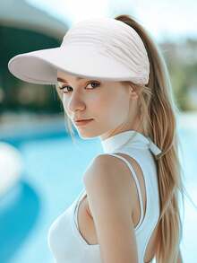 1pc Women's Summer Outdoor Sun Hat, Beach Hat, Sun Protection Hat For Swimming, Baseball, Tennis, Golf, Holiday And Other Outdoor Activities - Multicolor - View 4