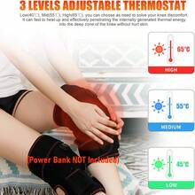 Heated Knee Brace Wrap, 3 Adjustable Heat And 6 Vibration Massager For Arthritis Knee Pain Relief Massaging Knee Pad - 黑色 - 查看 9