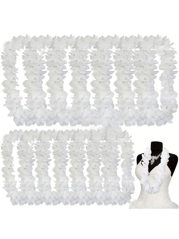 36 Pièces Colliers Fleurs Hawaïens Leis - Guirlandes Hawaii Pour Fêtes Tropicales, Luau, Anniversaire, Mariage Et Pool Party