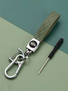 1pc Exquisite Cowhide Keychain, Simple And Stylish Car Keychain, Compatible With Peugeot TPU Soft Shell Key Case + Leather Keychain With Screwdriver Set, Suitable For Peugeot Folding 3 Button Car Key Car Accessories Cute Goth Y2k Bag Lanyards With Id Holder Car Accessories Bag Charms Gifts For Mother, Father, Graduation, And Teacher - Multicolor - View 9