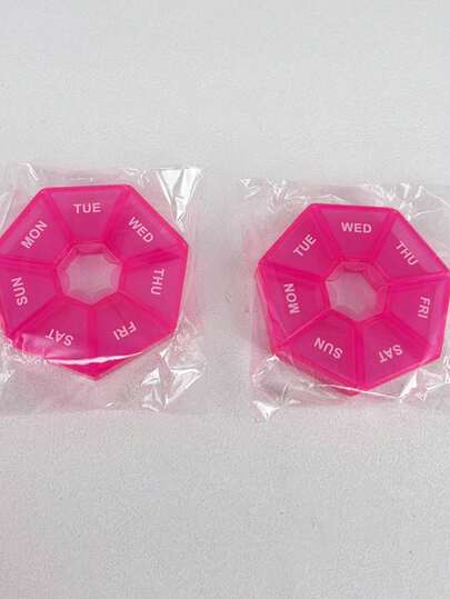 1pc Mini Octagonal 7-Compartment Portable Medicine Box, Portable Medicine Dispensing For 7 Days A Week, Colorful Transparent Portable Medicine Dispensing Box, Travel Pills To Carry, Sealed Box Enthusiast