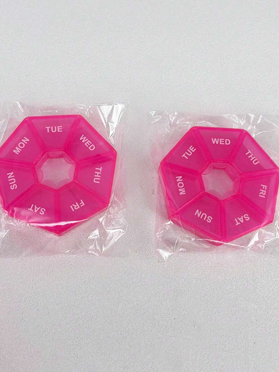 1 hộp đựng thuốc mini hình bát giác 7 ngăn, tiện dụng đựng thuốc 7 ngày, hộp đựng thuốc trong suốt nhiều màu sắc, hộp đựng thuốc du lịch, vật dụng cần thiết cho những người yêu thích sắp xếp thuốc. - Màu Hồng Tươi - Xem 1