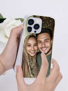 Customized TPU Transparent Anti-Drop Phone Case, Silicone Phone Cover Compatible With Apple/Galaxy/Realme/Honor/Redmi/OPPO Phones, Personalized With Text And Images For Father's Day, Labor Day, Valentine's Day, Birthday, Couples, Pets, Flowers, Butterflies - Clear - View 6