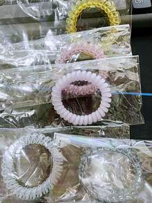 1 Stück/6 Stück Set, Bunt Spiralförmige Haargummis, Dekoration für Brautjungfernteam, Spiral Haargummis, Accessoires für Junggesellinnenabschied, Brautparty, Hochzeit (Muster/Verpackung zufällig versendet)