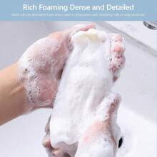 10 PCS Exfoliating Mesh Soap Pouch Double Layer Thicken Foam Net Soap Saver Sack Drawstring Holder Bags Bubble Mesh Bags (Multicolor)