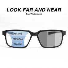 1pc Sports-Style Photochromic Multifocal Reading Glasses, 2-In-1 Progressive Lenses With Light-Sensitive Tint, Ultra-Light Frame With Contrast Color Non-Slip Temples, Suitable For Indoor/Outdoor, Office & Leisure Reading - Black and Red - View 5