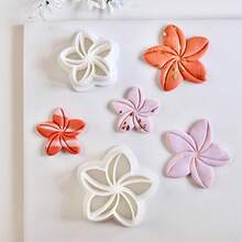 2 Sizes Embossed Flower Shape Clay Earring Cutters Spring Green Plant Clay Molds Polymer Clay Cutting Molds For DIY Necklace Jewelry Pendant Making Soft Pottery Clay Stamping Tools