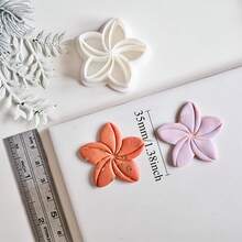 2 Sizes Embossed Flower Shape Clay Earring Cutters Spring Green Plant Clay Molds Polymer Clay Cutting Molds For DIY Necklace Jewelry Pendant Making Soft Pottery Clay Stamping Tools