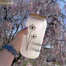 UV DTF 杯子转印纸 - 12 张蒲公英 UV DTF 杯子包装纸，适用于 16 盎司玻璃咖啡杯，Just Breathe Uvdtf 转印纸，适用于水瓶工艺品创意礼品，LuxyDay 品牌 - 黑色 - 查看 6