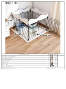 Freestanding Pet Fence, Indoor Home Use, For Small Dogs, Cats, Rabbits And Other Small Animals