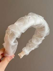 1pc Shiny Casual Polyester Fiber Sparkly Rhinestone Wrapped Mesh Headband, Suitable For Spring, Summer, Autumn, Winter, Hair Band, Hair Hoop, Hair Accessories ,Head Piece - D-5830 - View 10