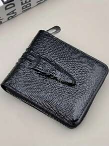 Wallet da uomo con chiusura lampo, grande capacità, porta carte, in pelle PU, multiposizione, organizer a coin, alta qualità, texture accattivante, chiaro, fattoriale, regalo per le vacanze per ragazzi