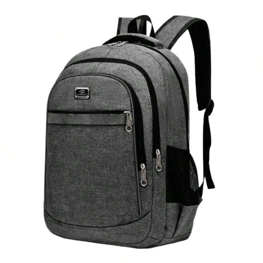 Backpack Bag Reinforced Notebook Resistant Work College Korean - 灰色 - 查看 1