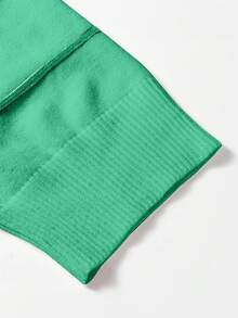 Acelitt Four Season Applicable Color Blocked Striped Seven Quarter Sleeve Off Shoulder Ribbed Round Neck Casual Knitted Top