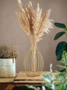 1 件创意灯笼形花瓶，现代几何金属和塑料内盆花瓶，高品质电镀金，多功能，各种植物仿真花，绿植，非常适合婚礼和派对，非常适合装饰所有家居装饰场所