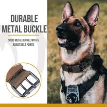 1pc Adjustable Nylon Tactical Dog Collar, 4 Color Outdoor Tactical Dog Collar For Training, Pet Dog Neck Collar With Tether, Training Tactical Dog Rope For Military Dogs, Suitable For Medium And Large Dogs, Suitable For Dog Walking, Daily Use, And Combat Training