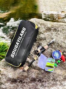 SOUGAYILANG 1pc Fishing Bag 44CM Large Capacity Fishing Tackle Rod Bag Material Upgrade With Five Layers Of Thickening Storage Bag - Black - View 11