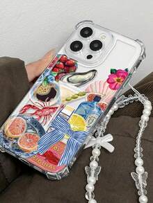 1 件创意夏日海鲜和啤酒卡通设计防摔 TPU 手机壳，兼容 Apple 16/15 Pro Max/15 Plus/15 Pro/15/14 Pro Max/14 Plus/14 Pro/14/13 Pro Max/Pro Max/12 Pro Max/12 Pro/12/11 Pro Max/11/X/XS/XR/XS Max