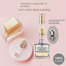 5ml Golden Refillable Perfume Atomizer - Portable Travel Spray Bottle With Leather Case, Mini Cologne Dispenser For Women & Men, Leakproof Essential Oil Bottle For Purse, Gym Bag & Travel