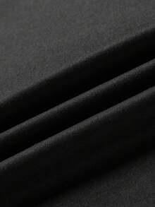 Sudadera de cuello redondo casual y holgada de unicolor para hombre GRDR | Atuendo de capas | Adecuado para uso diario ligero, otoño/invierno - Negro - Ver 8