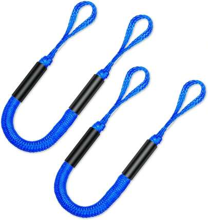 Mooring Strap Bungee Dock Line - Essential Accessories For Built-In Bumpers, Kayaks, Boats, SeaDoo, Jet Skis, Pontoons, Canoes, Jet Skis, And More 2Pack
