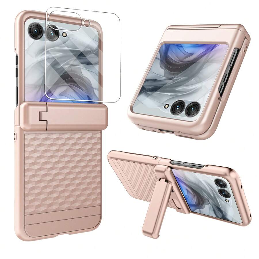 WJFORLION Case For Motor Razr 2025 Case/Razr 2024 Phone Case Full Body Shockproof For Moto Razr 50/60 With Built-In Outer Screen Protector & Hinge Protection [Not Fit Razr Plus 2024/2025] - 玫瑰金 - 查看 1