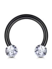 1 件装鼻中隔马蹄形耳环女士不锈钢眉耳屏唇环 16G 8 毫米防过敏鼻环穿孔饰品