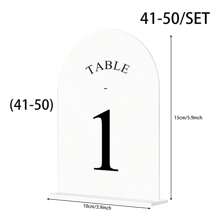 10pcs Gold Mirror Acrylic Table Numbers 1-10 With Holder, Gold Arch-Shaped Acrylic Table Sign Holder Suitable For Wedding Reception, Party, Event, Birthday