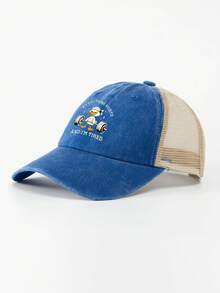 1 件举重鸭印花棒球帽，可爱时尚，适合大学生、教师、街头、旅行、派对、婚礼、万圣节、送给家人和朋友的礼物、父亲，有蓝色、绿色、黑色可选，男女通用，休闲，女士网帽 - 健身鴨子 - 查看 14