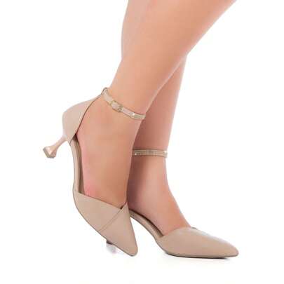 Stessy Shoes Scarpin Feminino Salome Sapato Bico Fino Salto Taça Confort Strass Cristal Elegante