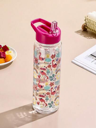 [4 种颜色可选] 800ml 儿童运动水瓶，送给男孩和女孩的最佳礼物，独角兽儿童水杯，婴儿学习杯，防漏防震，大容量吸管杯，可爱动物夏季水瓶，耐用杯子