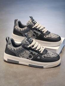 Zapatillas deportivas versátiles para exteriores, cómodas, de uso diario, con estampado clásico de oso de dibujos animados y estampado aleatorio de colores mixtos