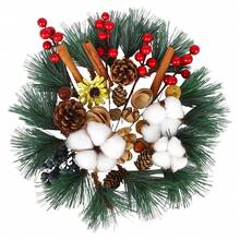 42 Peças Galhos Artificiais de Pinheiro com Agulhas de Pinheiro e Bagas Vermelhas, Pinhas Artificiais de Natal, Hastes com Bagas, Suprimentos para Fazer Coroas de Natal, Decoração de Casa, Artesanato, Decorações de Natal, Decoração de Quarto, Inverno