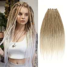 Synthetic Dreadlock Extensions 20/50 Strands Hippie Dreads 24 Inch Ombre Color 0.6 Cm Width Loc Extensions Reggae Style Crochet Hair - Nhiều màu - Xem 9