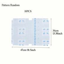 [预切自粘书膜] 10 件自粘书套，透明磨砂防水书膜，防尘书套，返校学习用品，预切书套（随机图案），用于学校用品，返校